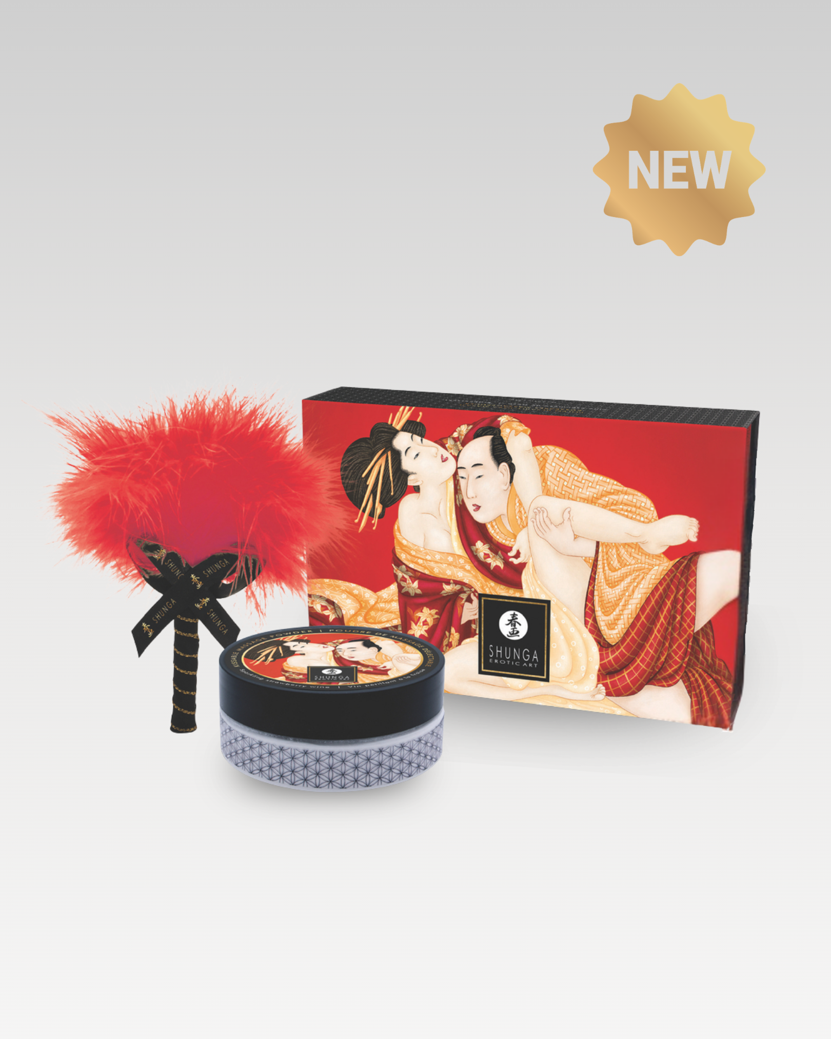 Kit de Pó de Massagem Comestível Morango – Shunga